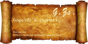 Gogolák Zsanett névjegykártya